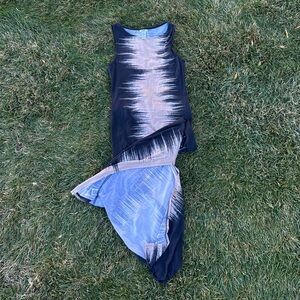 Bar III 3 Tie Dye Faded Grunge Long Maxi Beach Slit Sleeveless Tank Ombré Dress